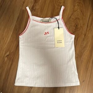 Damson Madder Cami Top White Pointelle